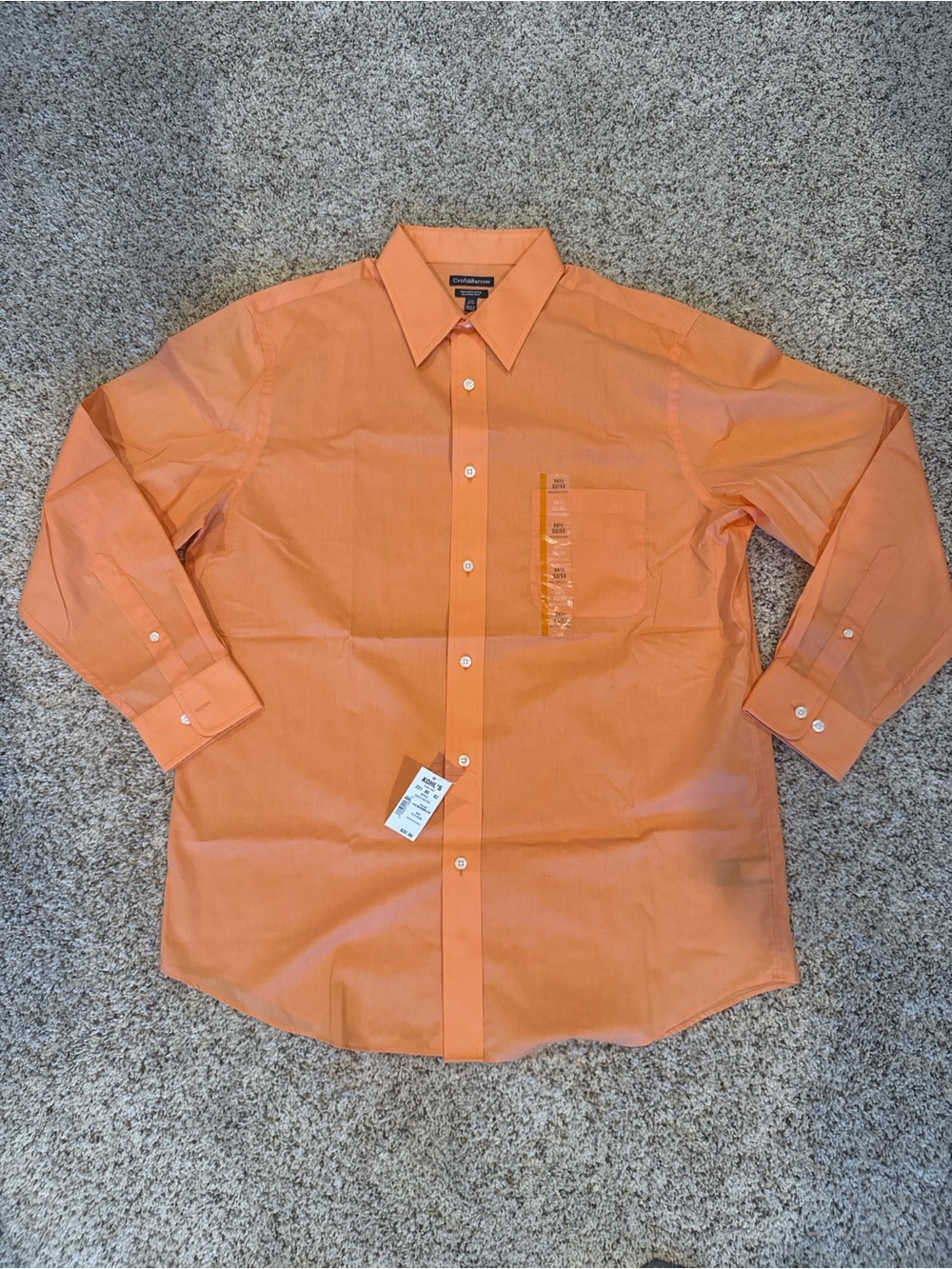 croft & barrow Orange Button-Down Dress Shirt